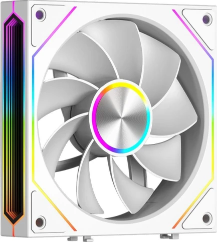 Кулер для корпуса/ Case Cooler PCCooler F3 X120R ARGB WH Reverse (120x120x25mm, 4-pin PWM, ARGB, 54CFM, 28.4dBA, 1800RPM, White) фото 1