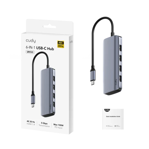 Адаптер/ 6-IN-1 USB-C Hub with 4K HDMI фото 4
