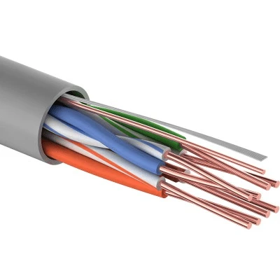 Кабель информационный U/UTP категория 5е 4х2х26AWG(0,40мм) 305м CCA (омедненка) PVC solid серый (01-0048-3 PROCONNECT фото 1