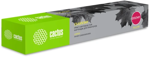 -/ Картридж лазерный Cactus CS-EXV34Y C-EXV34 Y желтый (19000стр.) для Canon IR Advance C2030L/C2030i/C фото 1