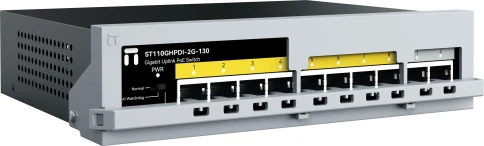 Коммутатор/ Неуправляемый PoE коммутатор Fast Ethernet, 8 портов 100 Мбит/с PoE+, 2 Uplink порта 1000 Мбит/с RJ45, БП 130 Вт фото 2