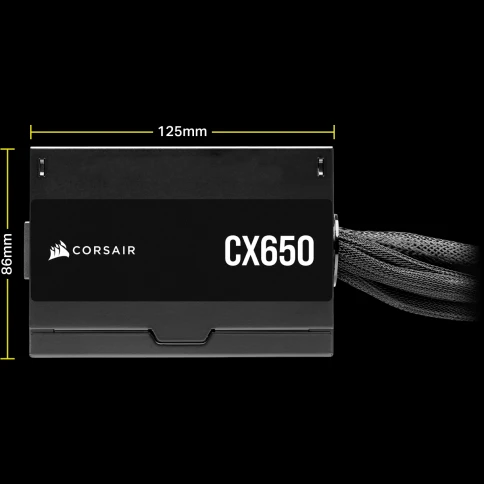 Блоки питания/ Power Supply Corsair CX650, Model RPS0128, 650W 80+ Bronze (ATX, 2.31, Non-modular, 1x24(20+4)pin, 1xCPU 8(4+4)pin, 2xPCIe*2 8(6+2)pin, 3xSATA3, 2xMOLEX4pin, Active, 120x120mm, 150x120x86mm, APFC, Power cable-EU, black) фото 8