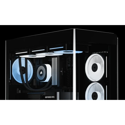 Корпус без блока питания/ Case Corsair Frame 4500X LX-R RGB iCUE LINK, Midi-Tower, TG, 3x120mm ARGB reverse fans, 2xUSB-A 3.2, 1xUSB 3.2 Type-C, E-ATX, ATX, mATX, mITX Black фото 3