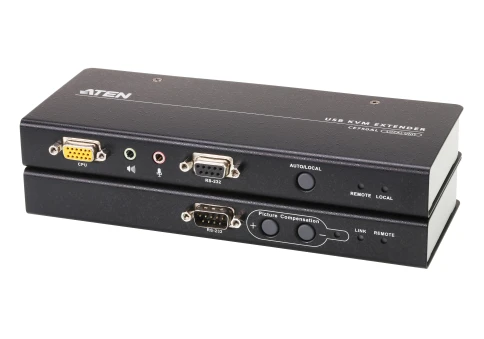 Удлинитель консоли (клав./мышь USB+мон.+аудио+RS232) на 200м/ USB VGA/Audio Cat 5 KVM Extender фото 1