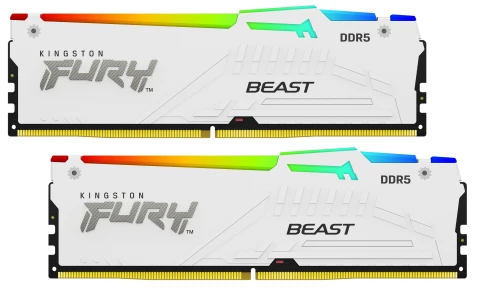 Память оперативная/ Kingston 32GB 5600MT/s DDR5 CL40 DIMM (Kit of 2) FURY Beast White RGB XMP фото 2