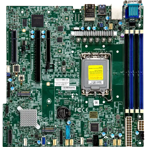 Системная плата/ MB Supermicro X13SCH-F, Micro-ATX, 1xLGA 1700 (Intel Xeon 6300-series/E-2400/Pentium), Intel C266, 4xDDR5 UDIMM, 8xSATA, 2x1Gbe BaseT Intel i210 +1xMgmt LAN, 1 PCIe 5.0 x16, 2 PCIe 4.0 x4 (in x8), 2xM.2 PCIe 4.0 x4 slots (M-key 2280/22110 фото 1