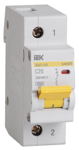 KARAT Авт. выкл. ВА47-100 1P C 20А 10кА IEK фото 1