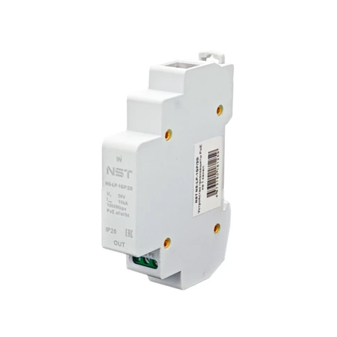 Устройство грозозащиты линий Ethernet + PoE/ Устройство грозозащиты линий Ethernet + PoE на 1 канал (УЗИП). Класс II. Защищает PoE оборудование, подключенное к линиям Ethernet от наведенного напряжения высоких энергий. Скорость передачи данных: 10/100/100 фото 1