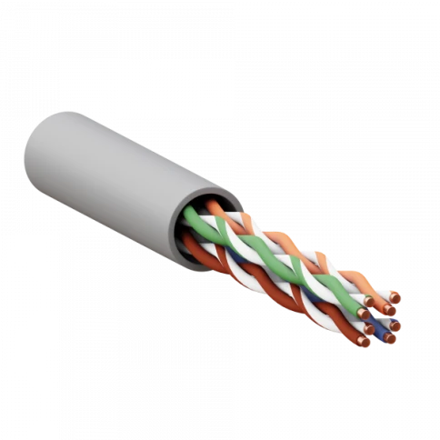 Кабель информационный TERACOM PRO Cat.5E U/UTP solid 24AWG оболочка LSZH нг(А)-HF цвет серый (305м) (кратно 305) фото 1