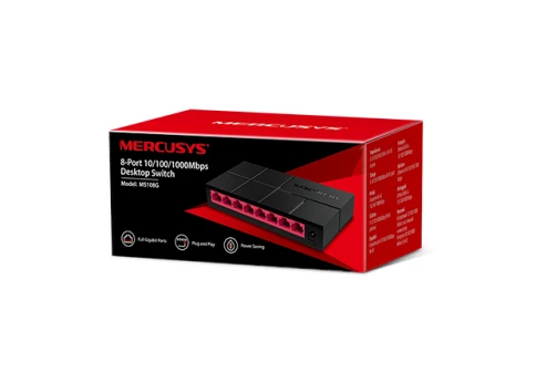 Коммутатор/ Unmanaged Gigabit switch  8 ports LAN RJ-45 10/100/1000 Mbps, plastic case фото 3