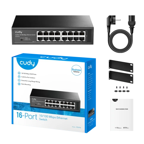 Коммутатор/ 16-Port 10/100 Mbps Switch, 16 10/100 Mbps RJ45 Ports, Switch/VLAN/Extend working mode DIP switch, Rack-mountable Steel Case, Power Saving, Plug & Play, Rack-Mount kits included фото 4