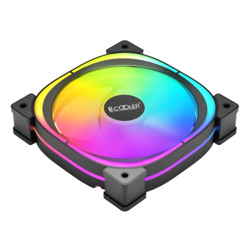 Кулер для корпуса/ Case Cooler PCCooler EF120 ARGB BK (120x120x25mm, 4-pin PWM, ARGB, 37.98CFM, 25.7dBA, 1500RPM, Black) фото 3