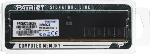 Оперативная память DDR5 32GB 5600MHz Patriot PSD532G56002 Signature RTL PC5-44800 CL46 DIMM 288-pin 1.1В dual rank Ret [PSD532G56002] фото 12