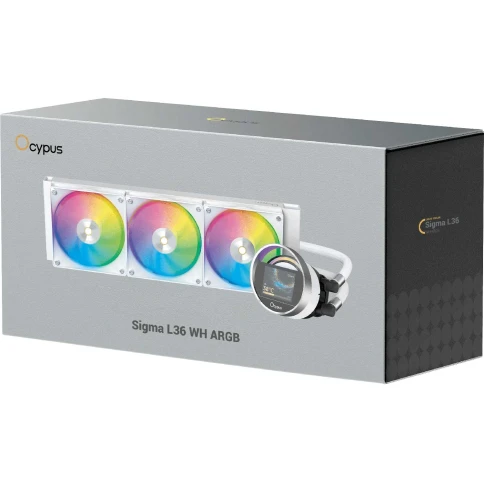 Система жидкостного охлаждения/ Water Cooling System Ocypus Sigma L36 WH ARGB (300W, 360mm, LED, White, ARGB/ Fans: 3x120mm, 73CFM, 2000RPM/ Pump height 99mm, 27dBA, 3100RPM, Rad thickness 27mm/ S: 1851, 1700, 1200, 115X, AM5, AM4) фото 8