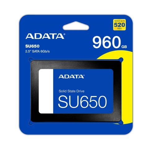Твердотельный накопитель/ ADATA SSD Ultimate SU650, 960GB, 2.5" 7mm, SATA3, 3D TLC, R/W 520/450MB/s, IOPs 40 000/75 000, TBW 560, DWPD 0.5 (3 года) фото 7