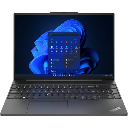 Ноутбук/ Lenovo ThinkPad E16 G2 16" (1920x1200) IPS, Ryzen 7 7735HS, 16GB,512GB SSD, AMD Radeon, HD RGB Cam, RTL8852BE,FPR,3 Cell 47Whr, BKLT KB ENG, No OS, 1Y ( EN_kbd , 3pin cable фото 1