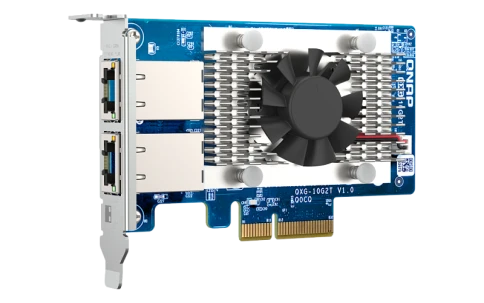 Сетевая карта/ QNAP QXG-10G2T Dual-port BASET 10GbE network expansion card; low-profile form factor; PCIe Gen3 x4 фото 5