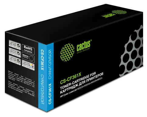 -/ Картридж лазерный Cactus CS-CF361X CF361X голубой (9500стр.) для HP CLJ M552dn/M553dn фото 3