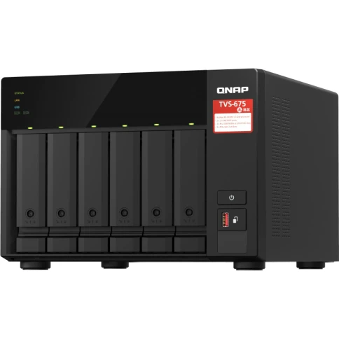 Сетевое хранилище без дисков/ SMB QNAP TVS-675-8G NAS, 6-tray w/o HDD, 2xM.2 SSD Slot, 1xHDMI-port. CPU 8-core 64-bit x86 KX-U6580 2.5 GHz , 8GB DDR4 (1 x 8GB) up to 64GB (2 x 32GB), 2x 2.5 Gigabit LAN фото 2