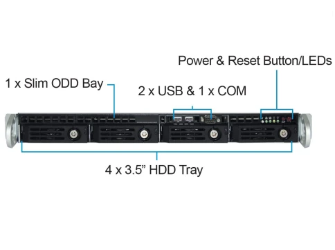Серверный корпус/ 1U chassis;  Mini-ITX, Micro-ATX, ATX MBs; 4 x 3.5'' фото 9