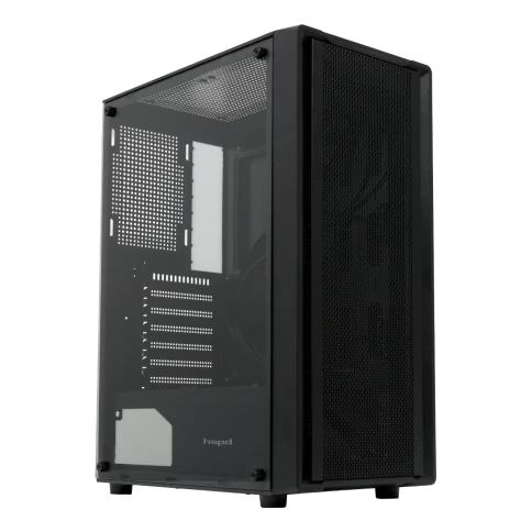 Корпус без блока питания/ Case HSPD M530, Mesh Mid Tower, Black, TG, 0.4 SPCC, no fans ATX, mATX, mITX 155/290/200mm 2x2.5", 2x3.5", 7xPCI 1xUSB-A 3.0, 2xUSB-A 1.0 335x193x445mm фото 1