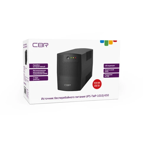 Башенный линейно-интерактивный ИБП/ ИБП CBR [UPS-TWP-101EJ-650] 650VA/390W, Schuko CEE 7 x2 outlets, LED, USB Type-B, RJ11/45 AVR, SEC, 12V/7Ah фото 7