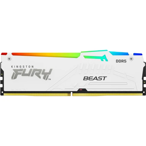 Память оперативная/ Kingston 32GB 5600MT/s DDR5 CL36 DIMM (Kit of 2) FURY Beast White RGB EXPO фото 3