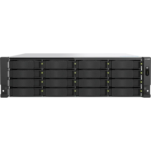 Сетевое хранилище без дисков/ ENTERPRISE QNAP TS-h1677AXU-RP-R7-32G QuTS hero NAS RAID, 16x3.5 "/ 2.5" bays, 2 x M.2 2280 PCIe Gen 5 x2 slots, 2x2.5GbE RJ-45 ports, 2 10 GbE 10GBASE-T, 3U Rackmount, 2 power supplies. 8-core/16-thread AMD Ryzen 7 фото 1