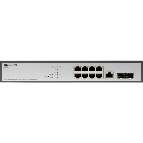 Коммутатор/ Managed L2 Switch 8x1000Base-T, 2x1000Base-X SFP, RJ45 Console, 19" w/brackets фото 1