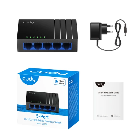 Коммутатор/ 5-Port Gigabit Metal Switch, 5 10/100/1000M RJ45 Ports, Loop Detection, Desktop Metal Case, Power Saving, Plug & Play фото 4