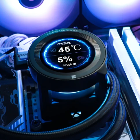 Система жидкостного охлаждения/ Water Cooling System Thermalright Core Vision 360 (360mm, LED, Black, ARGB/ Fans: 3x120mm, 72.37CFM, 27.7dBA, 2000RPM/ Pump height 66mm, Rad thickness 27mm/ S: 1700, 1200, 1851, 115X, 2011, 2066, AM5, AM4) фото 8