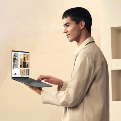 Ноутбук/ ASUS UX3407QA-QD267W 14"(1920x1200 OLED)/Qualcomm Snapdragon X X1-26-100(2.98Ghz)/16384Mb/512PCISSDGb/noDVD/Cam/BT/WiFi/70WHr/war 1y/0.98kg/Iceland Gray/Win11Home фото 11