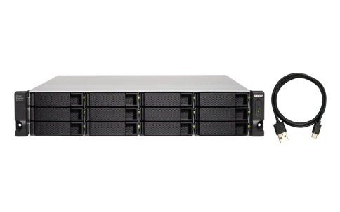 Полка расширения сетевого хранилища без дисков/ SMB QNAP TL-R1200C-RP USB 3.2 Gen 2 Type-C JBOD storage enclosure, 12-tray 3,5"/2,5" w/o HDD, 2xPSU. Rackmount. W/o rail kit RAIL-B02 фото 2