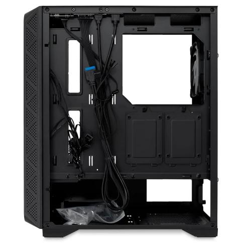 Корпус без блока питания/ Case HSPD M521, Mesh Mid Tower, Black, slide TG, 0.45 SPCC, 4x120mm ARGB (M11-120) ATX, mATX, mITX 160/330/184mm 2x2.5", -, 7xPCI 2xUSB-A 3.0, 1xUSB-A 1.0 390x200x449mm фото 7