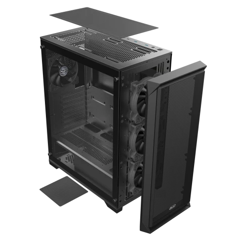 Корпус без блока питания/ Case Raijintek ARCADIA 41-MS4, Midi-Tower, TG, 1x120mm + 3x120mm ARGB, 2xUSB-A 3.0 + 1xUSB-C, ATX, mATX, mITX Black фото 4