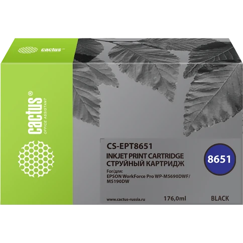 Картридж струйный/ Картридж струйный Cactus CS-EPT8651 T8651 черный (8000стр.) для Epson WF5190/5690 фото 1