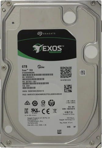 Жесткий диск/ HDD Seagate SAS 6TB Exos 7E8 7200 rpm 256Mb (clean pulled) 1 year warranty (replacement ST6000NM0095) фото 1
