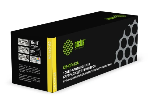 -/ Картридж лазерный Cactus CS-CF412A CF412A желтый (2300стр.) для HP LJ M452DW/DN/NW M477FDW/M477FDN/M фото 3