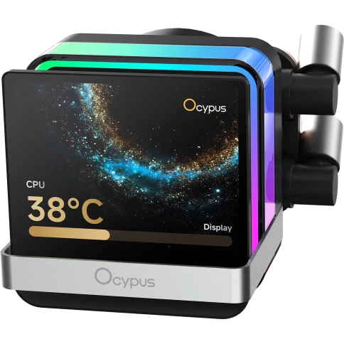 Система жидкостного охлаждения/ Water Cooling System Ocypus Sigma L24 PRO BK (290W, 240mm, LED, Black, ARGB/ Fans: 2x120mm, 90CFM, 2400RPM/ Pump height 97mm, 30dBA, 3100RPM, Rad thickness 27mm/ S: 1851, 1700, 1200, 115X, AM5, AM4) фото 2