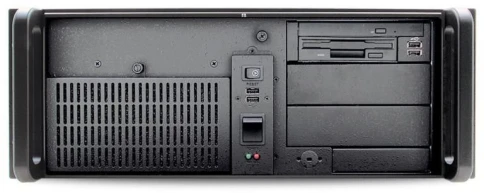 Серверный корпус/ RMC-4S, 4U with fans, steel door, full height 7 slot rear panel, USB 3.0, w/o power supply, black фото 3