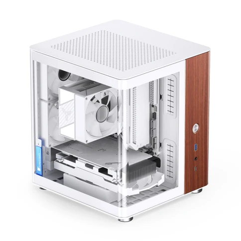 Корпус без блока питания/ Case JONSBO TK-0 White, Desktop SFF, TG, no fan, 1xUSB-A 3.2 + 1xUSB-C 3.2, SFX PSU Support, mITX White фото 3