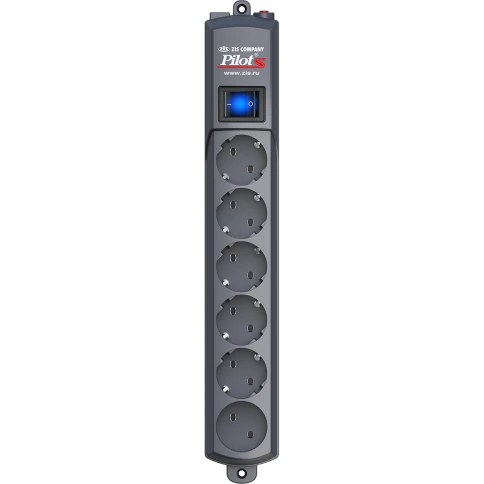 Сетевой фильтр Pilot S 6 розеток (5 евро + 1 без заземления) 1.8 м, графит/ Pilot S surge protector 6 outlets (5 euro + 1 without grounding) 1.8 m, graphite фото 2