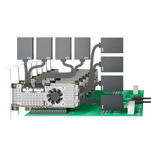 Адаптер/ PCle4.0 x16 4*SFF-8654 8i NVMe Switch Adapter фото 2