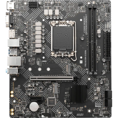 Материнская плата/ MB MSI INTEL H610 s1700, 2xDDR5(96GB), D-SUB/HDMI 2.1/DP, 1xPCIe 4.0x16, 1xPCIe 3.0, 1xLAN, 4xSATA 6Gb/s, 1xM.2, 1xM.2 E key, 2xUSB 3.2, 4xUSB 2.0, 1xPS/2, mATX фото 2