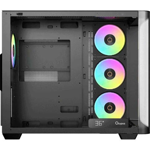 Корпус ПК без блока питания/ Case Ocypus Iota C70 Curve BK ARGB, Midi-Tower, TG, 4x120mm ARGB, 2xUSB-A 3.0 + 1xUSB-C 3.1, ATX, mATX, mITX Black фото 5