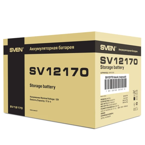 Батарея SVEN SV 12170 (12V 17Ah), 12В, 17А*ч фото 5