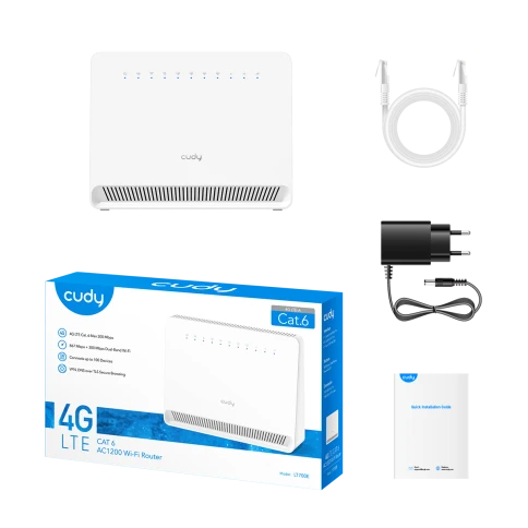 Маршрутизатор/ AC1200 Wi-Fi 4G LTE Cat 6 Gigabit Router, 4 10/100/1000M RJ45 Ports,  Nano SIM Slot, Quectel module inside,build-in 4G LTE modem, 300Mbps at 2.4GHz + 867Mbps at 5GHz, Internal Antennas,  PPTP/L2TP/OpenVPN/WireGuard VPN, DNS over Cloudflare/ фото 4
