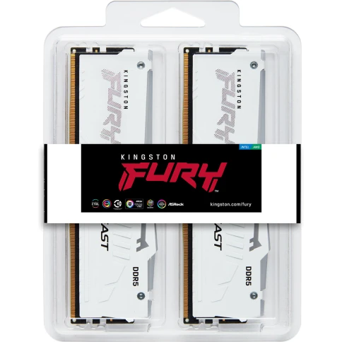Память оперативная/ Kingston 32GB 5600MT/s DDR5 CL36 DIMM (Kit of 2) FURY Beast White RGB EXPO фото 5