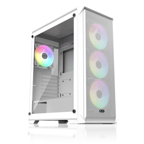 Корпус без блока питания/ Case Raijintek ARCADIA 41-MS4, Midi-Tower, TG, 1x120mm + 3x120mm ARGB, 2xUSB-A 3.0 + 1xUSB-C, ATX, mATX, mITX White фото 1