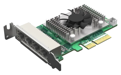 Сетевая карта/ QNAP QXG-2G4T-I225 4-port 2.5 GbE network expansion card, Controller I225-LM,  PCIe Gen2 x4, 3 x Brackets included (Full-height, Low-profile and Specialized for QNAP NAS) фото 1